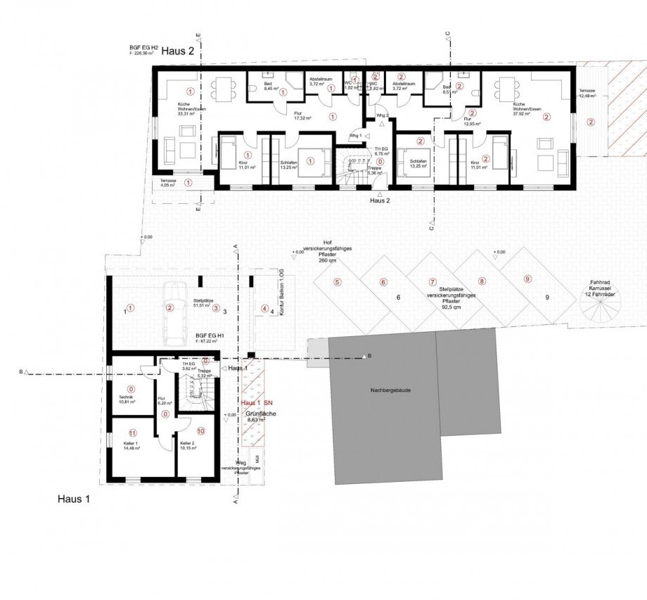 Haus 1 und 2 EG Mehrfamilienhaus Worms-Leiselheim