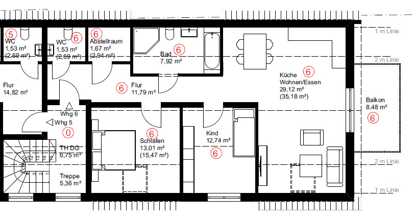 Grundriss Dachgeschosswohnung Worms